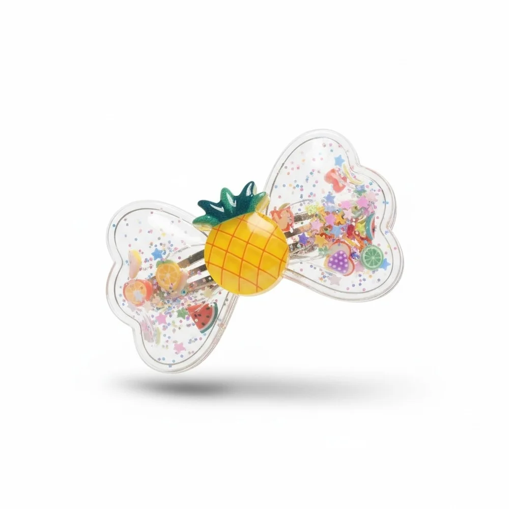 Mint Pineapple & Citrus Glitter Hair‎ Clip Set